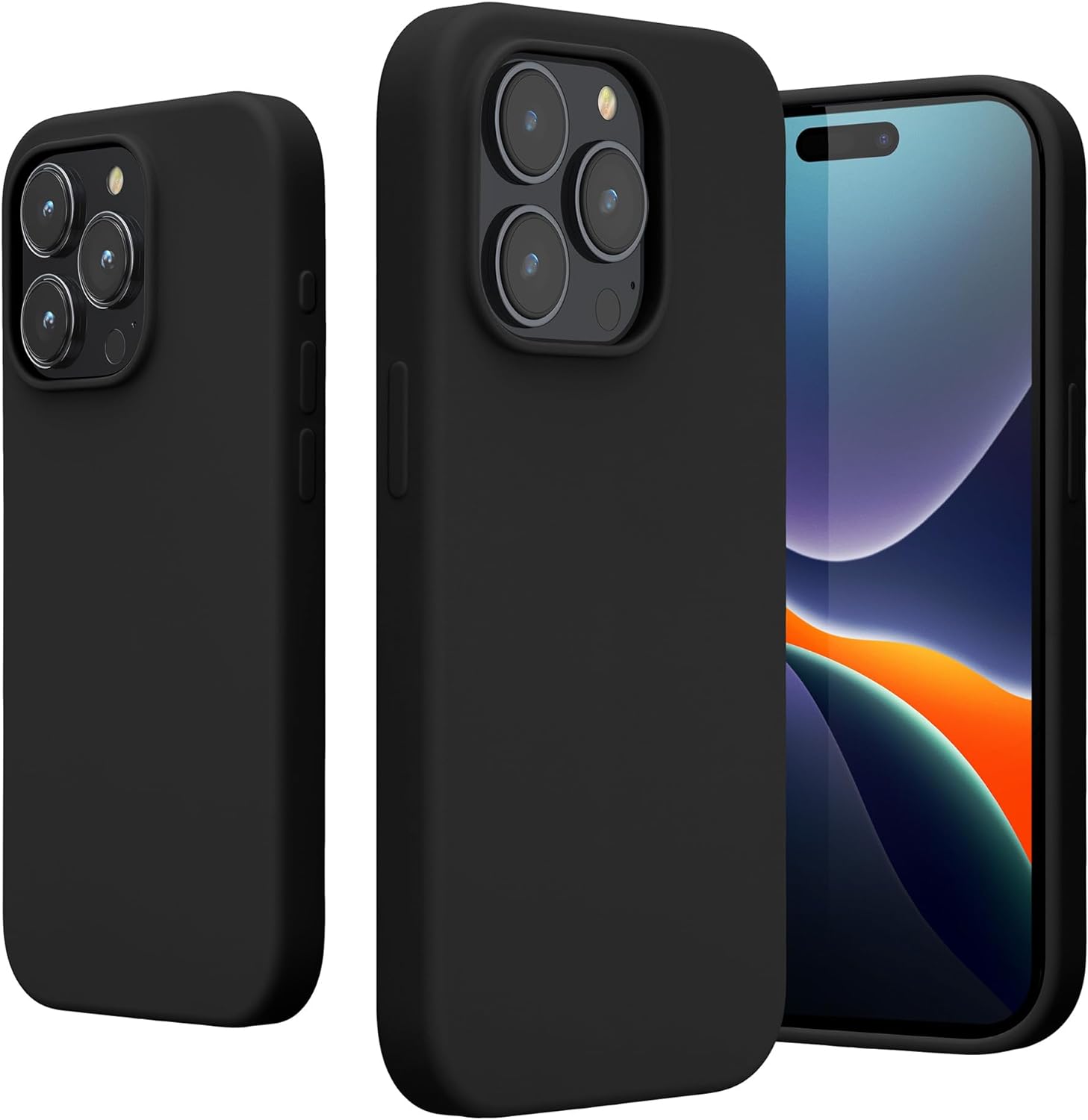 KW iPhone 15 Pro Max Θήκη Σιλικόνης Rubberized TPU - Black - 61956.01