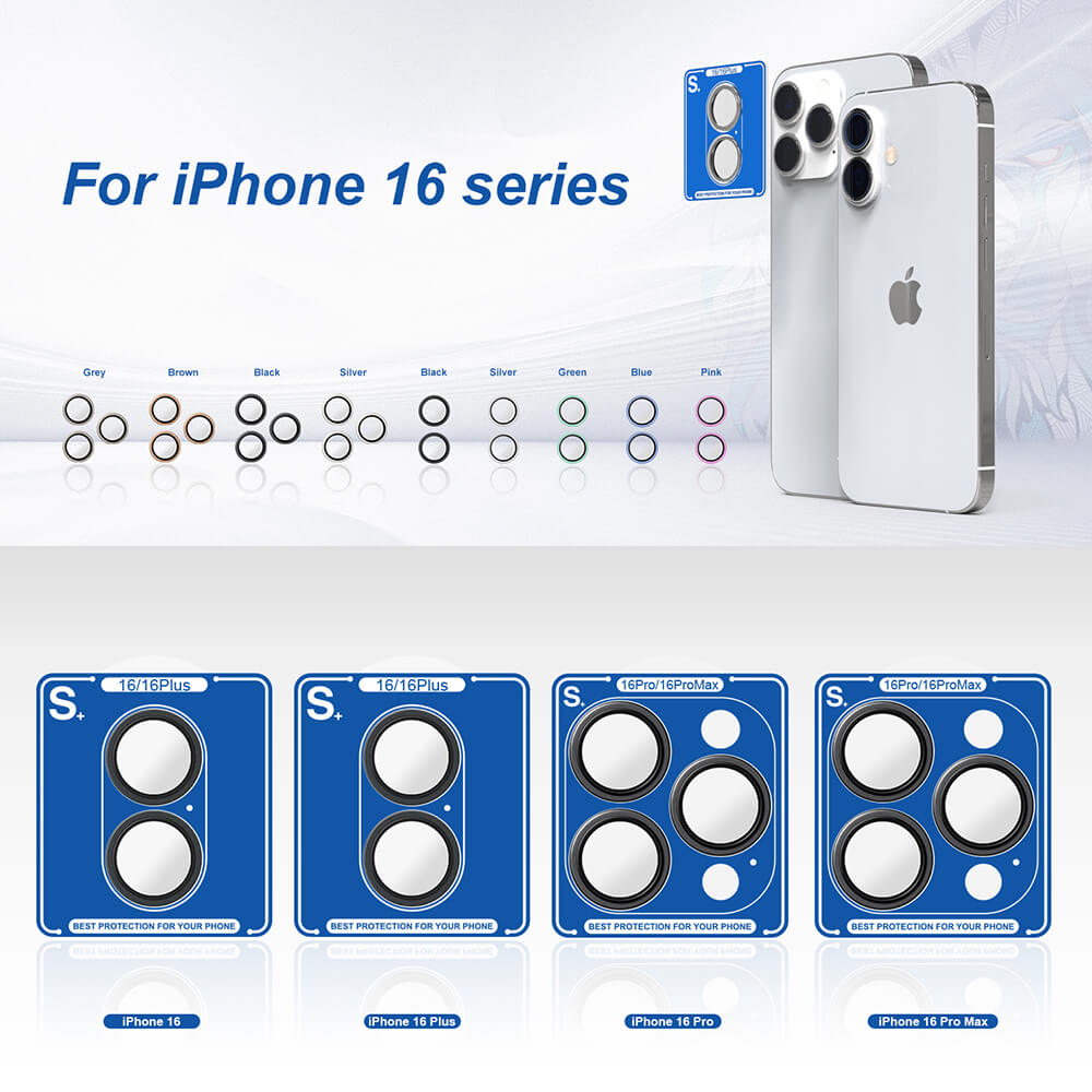 Lito iPhone 16 - S+ Camera Glass Protector - Αντιχαρακτικό Γυαλί για την Κάμερα - Black