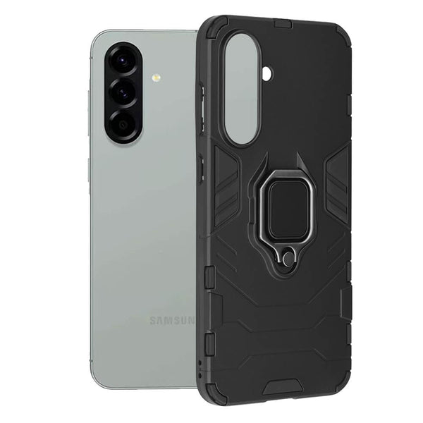 Techsuit Samsung Galaxy A56 5G - Silicone Shield - Σκληρή Θήκη με Δαχτυλίδι Συγκράτησης - Black