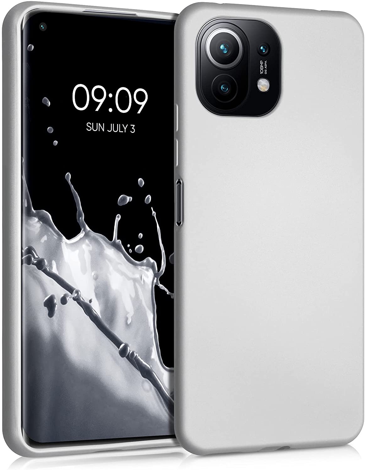 KW Xiaomi Mi 11 Lite / Mi 11 Lite 5G Θήκη Σιλικόνης TPU - Metallic Silver - 54727.67