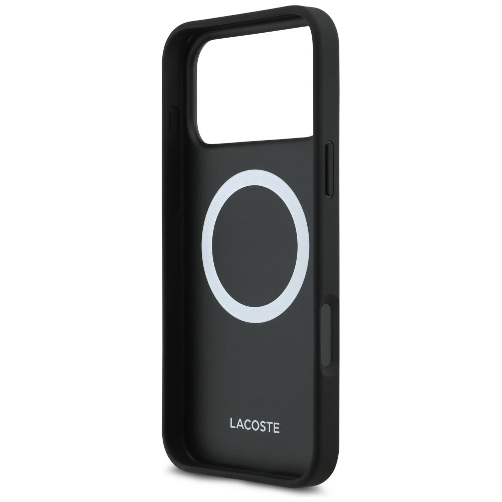 Lacoste iPhone 17 Pro Max - Petit Pique Lacquer Logo MagSafe - Σκληρή Θήκη με Πλαίσιο Σιλικόνης - Black