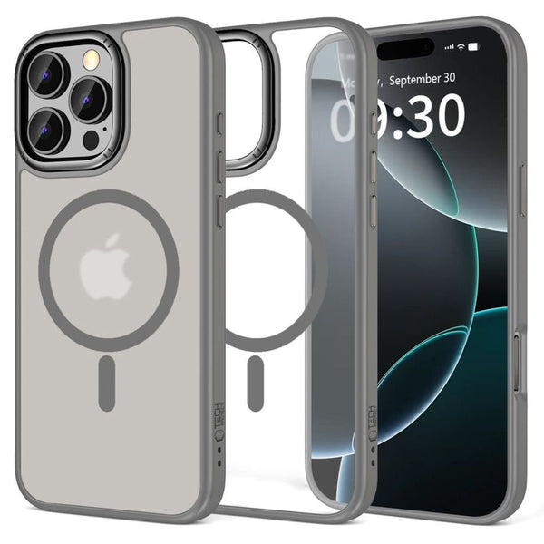 Tech - Protect iPhone 16 Pro MagEdge - Σκληρή Θήκη με Πλαίσιο Σιλικόνης και MagSafe - Titanium / Gunmetal