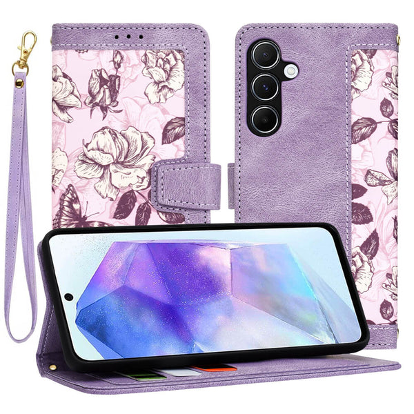 Techsuit Samsung Galaxy A55 5G - FlipCraft - Θήκη Πορτοφόλι από Δερματίνη - Mysterious Purple
