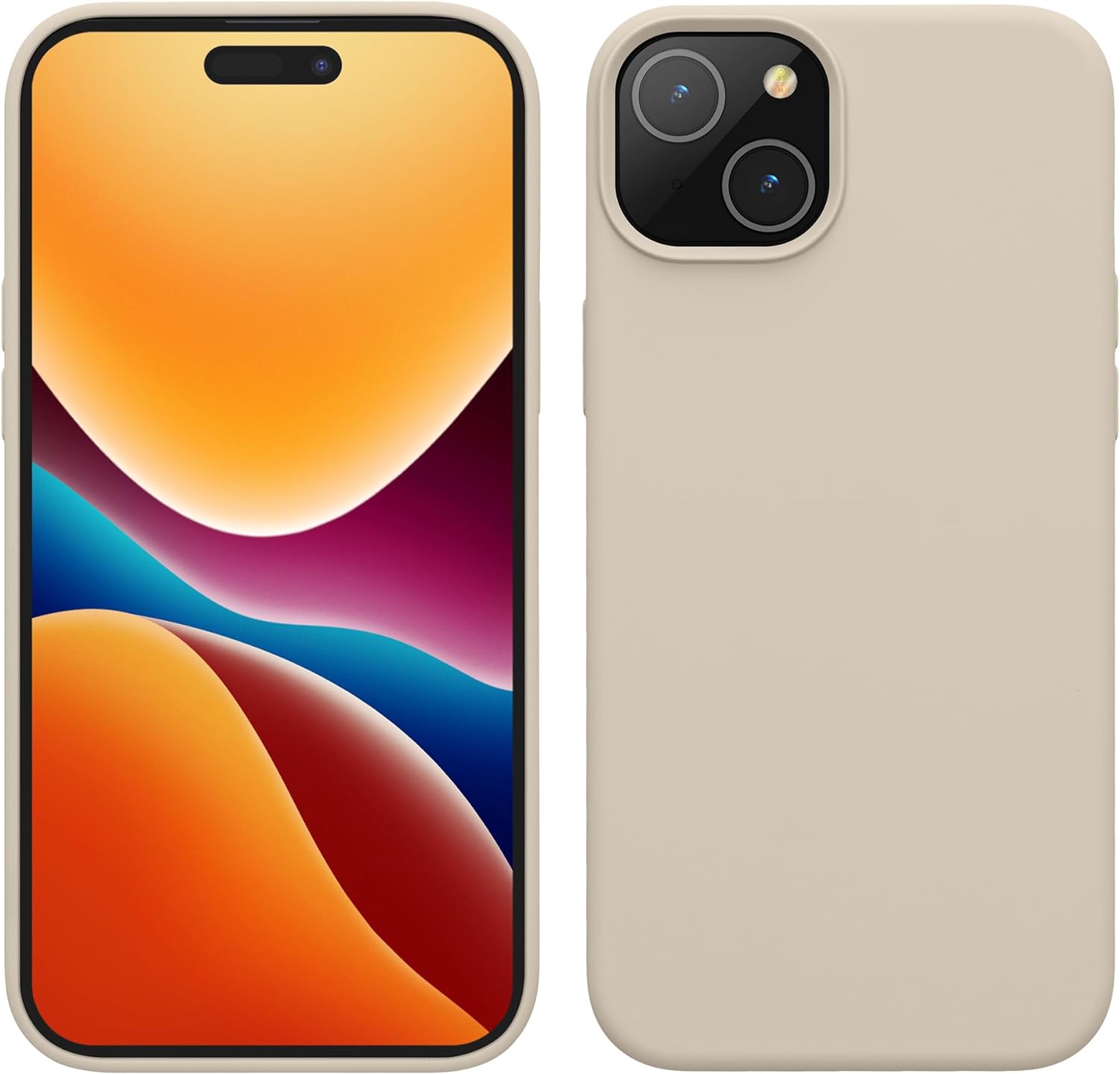 KW iPhone 15 Plus Θήκη Σιλικόνης Rubberized TPU - Cream - 61954.16