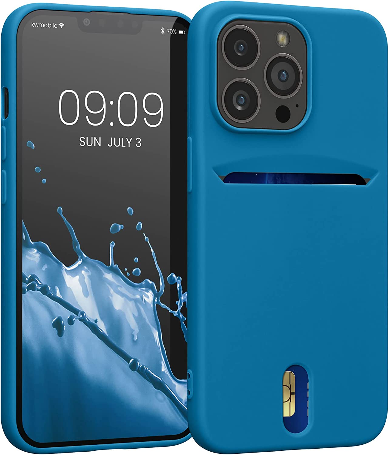 KW iPhone 13 Pro Θήκη Σιλικόνης TPU - Caribbean Blue - 57749.224