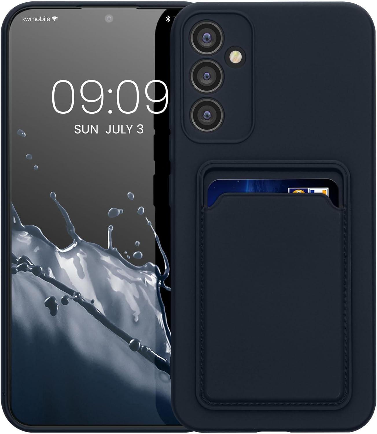 KW Samsung Galaxy A34 5G Θήκη Σιλικόνης TPU με Υποδοχή για Κάρτα - Dark Blue