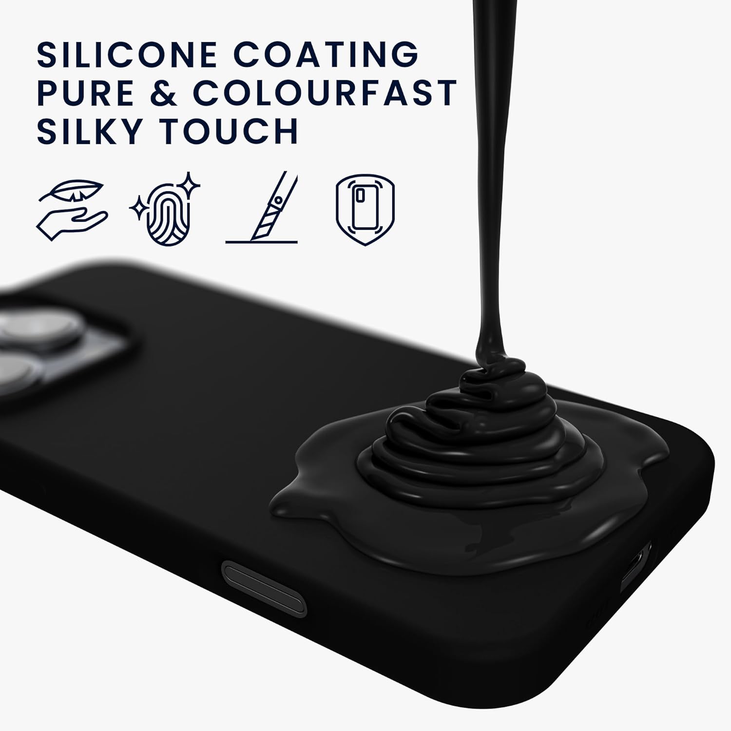 KW iPhone 16 Pro Θήκη Σιλικόνης Rubberized TPU - Black