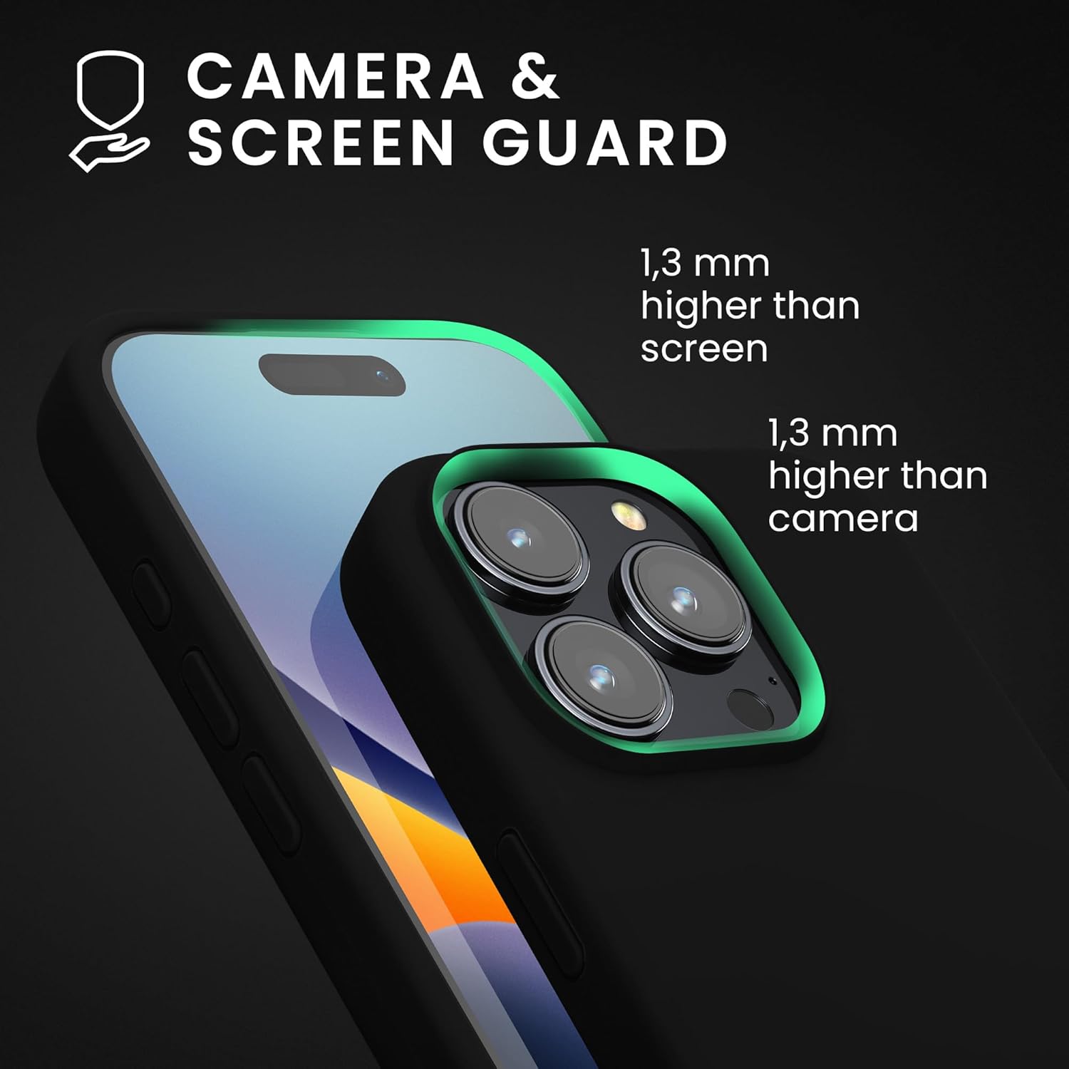 KW iPhone 16 Pro Θήκη Σιλικόνης Rubberized TPU - Black