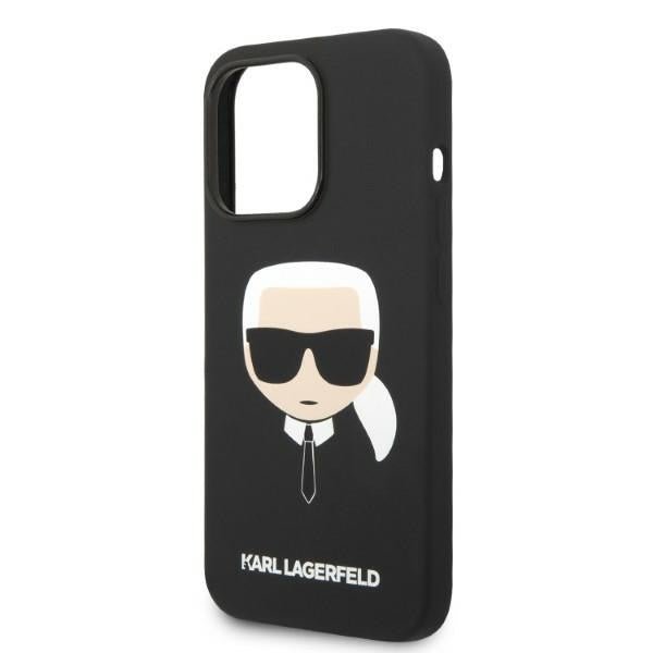 Karl Lagerfeld iPhone 14 Pro Silicone Karl's Head MagSafe Θήκη Σιλικόνης με MagSafe - Black - KLHMP14LSLKHBK