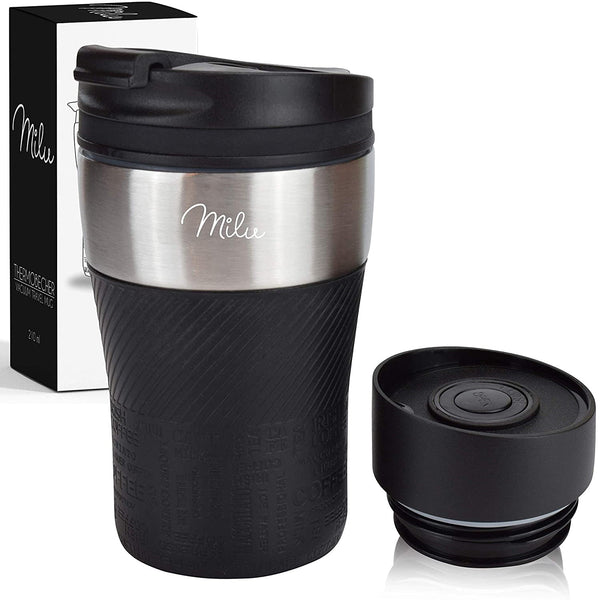 Milu T3 Κούπα Θερμός Από Ανοξείδωτο Ατσάλι - 100% Στεγανή - 210 ml - Black - 6116 - likebrands.gr