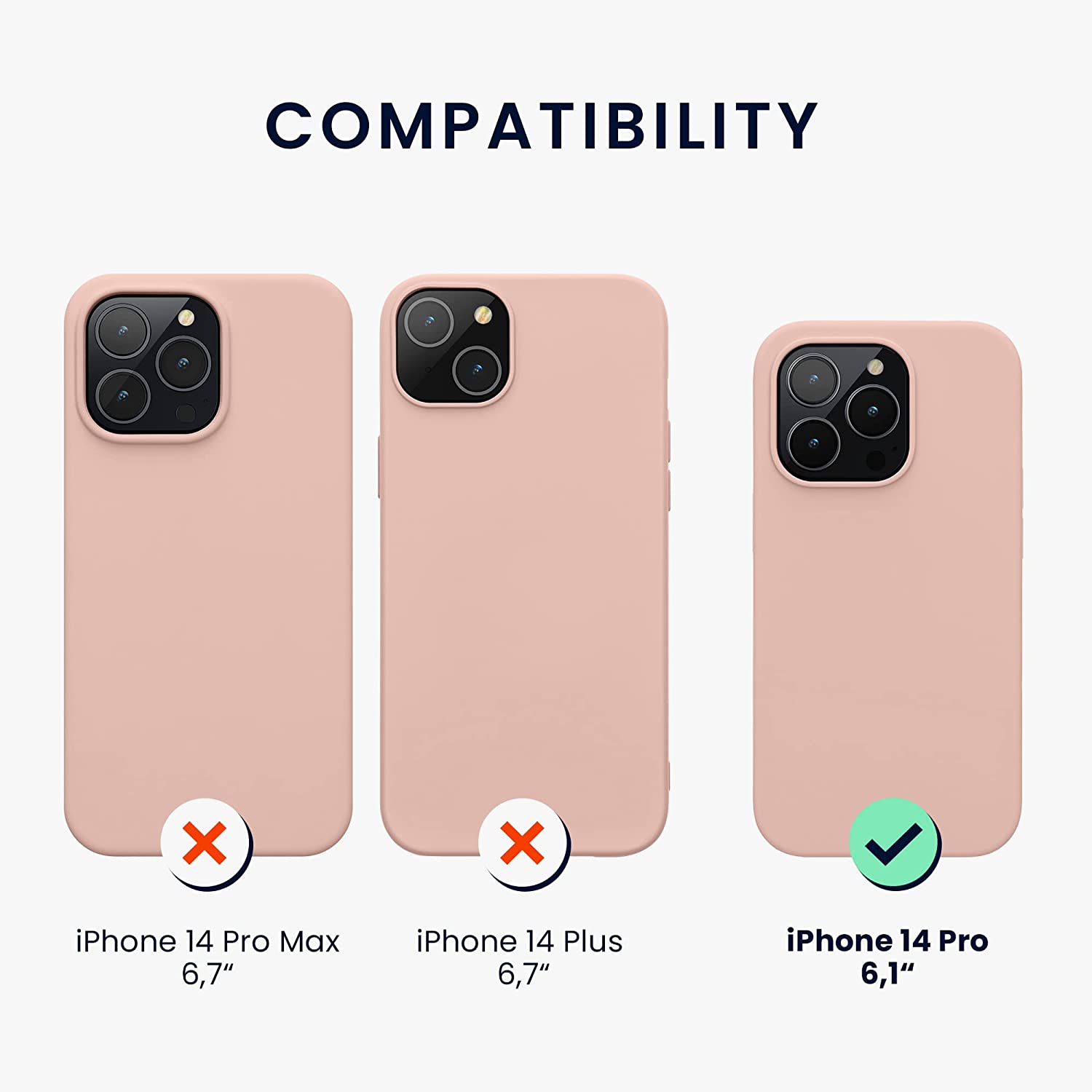 KW iPhone 14 Pro Λεπτή Θήκη Σιλικόνης TPU - Dusty Pink - 59077.10