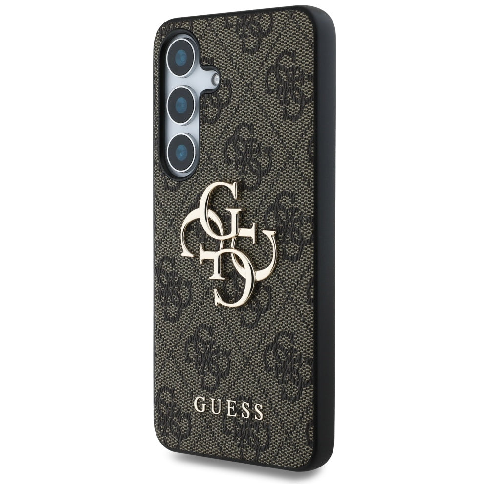 Guess Samsung Galaxy S25 Plus - 4G Big Metal Logo - Θήκη με Επένδυση Συνθετικού Δέρματος - Brown - GUHCS25M4GMGBR