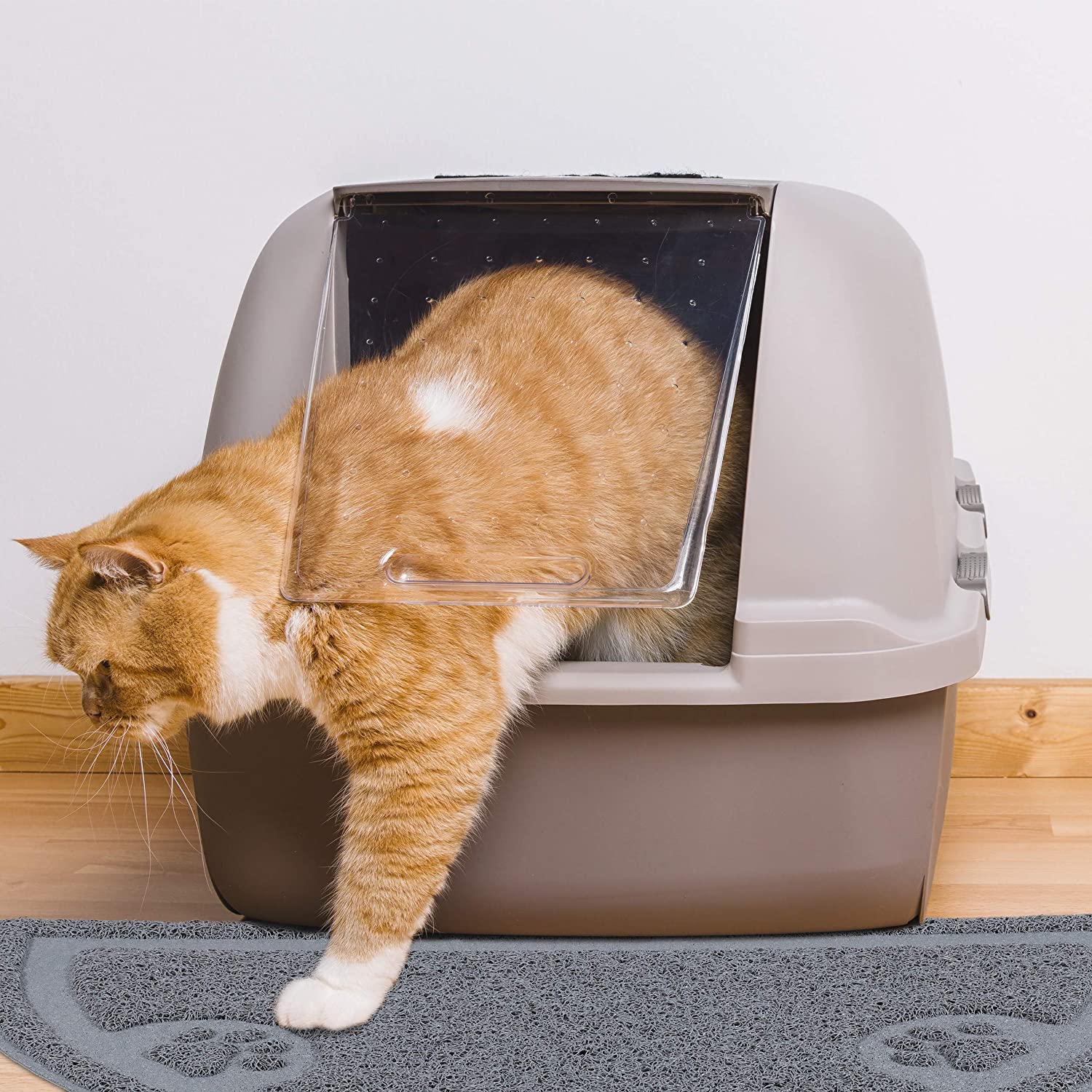 Relaxdays Χαλάκι PVC για την Είσοδο της Τουαλέτας - Grey - 4052025910280