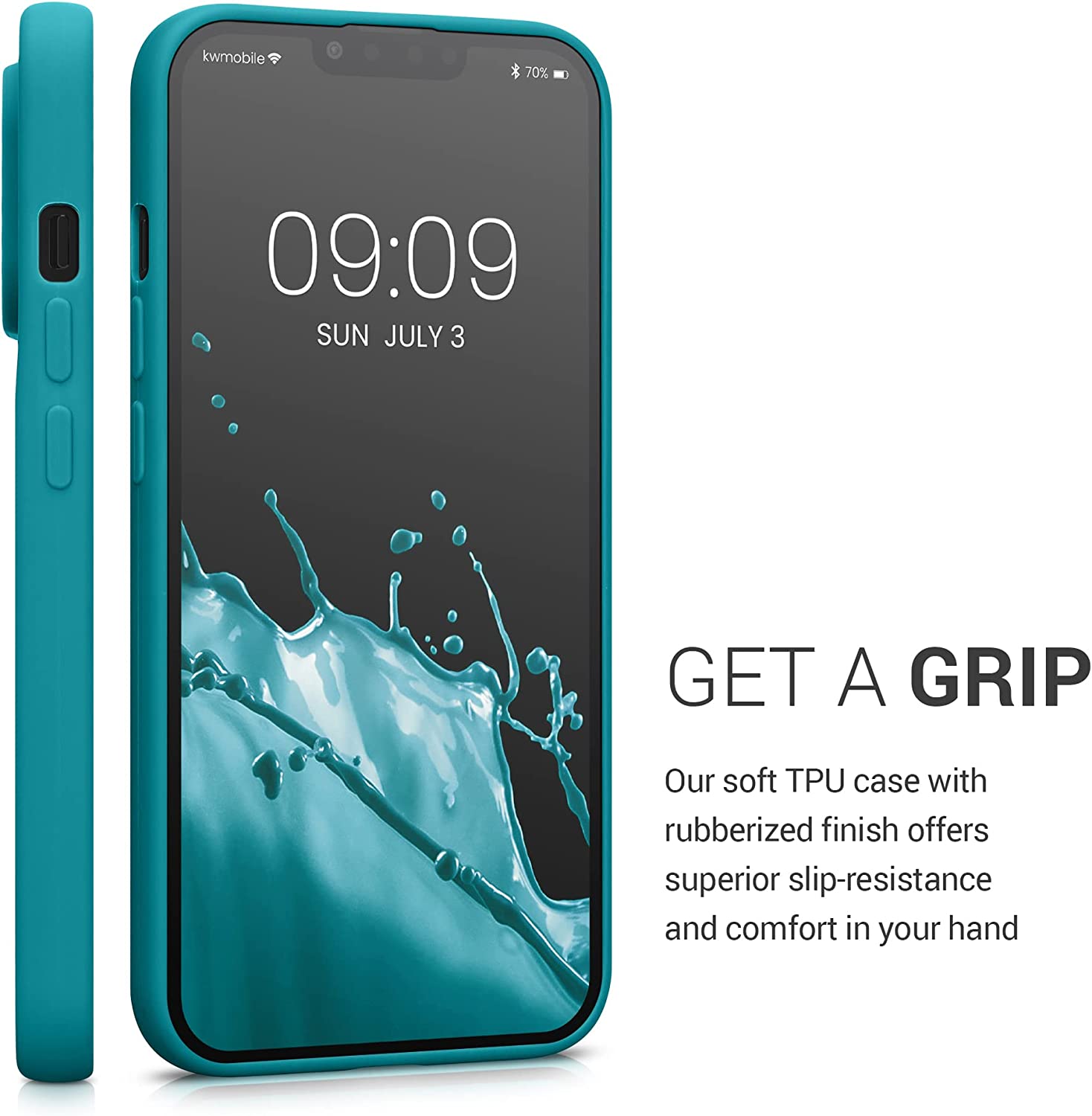 KW iPhone 13 Pro Θήκη Σιλικόνης TPU - Petrol Matte - 57749.57