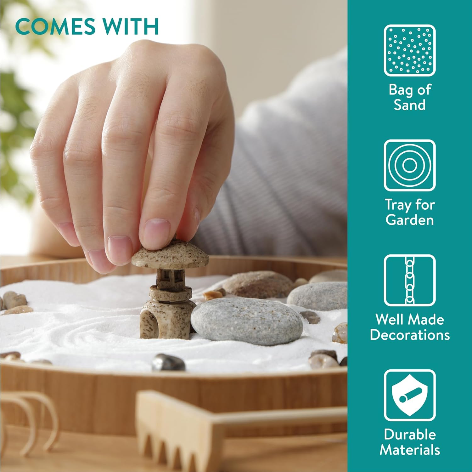 Navaris Διακοσμητικό Κιτ Μίνι Κήπου για Χαλάρωση και Διαλογισμό - White Sand - 61129.01