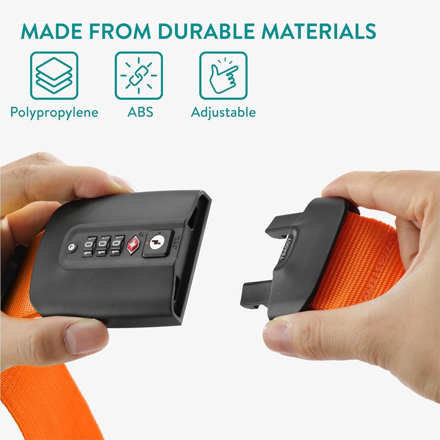 Navaris Ιμάντας Προστασίας Αποσκευών με Κλειδαριά με Συνδυασμό - Orange - 51357.29