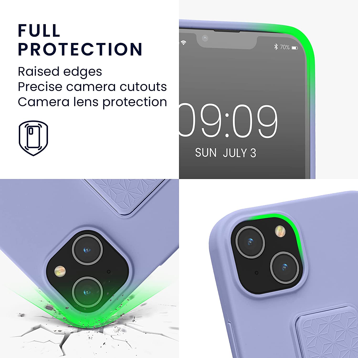 KW iPhone 14 Plus Θήκη Σιλικόνης TPU με Finger Holder - Lavender - 60411.108