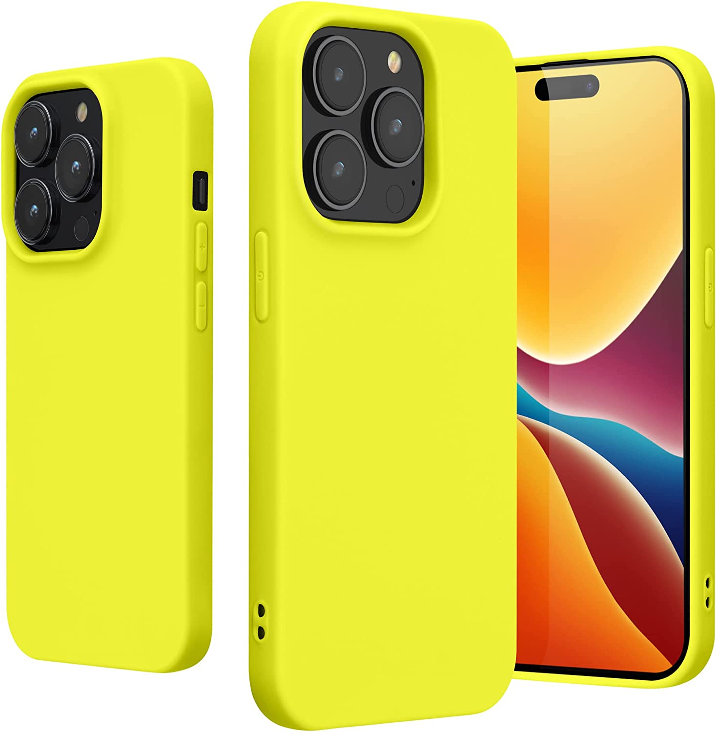KW iPhone 14 Pro Λεπτή Θήκη Σιλικόνης TPU - Lemon Yellow - 59077.149