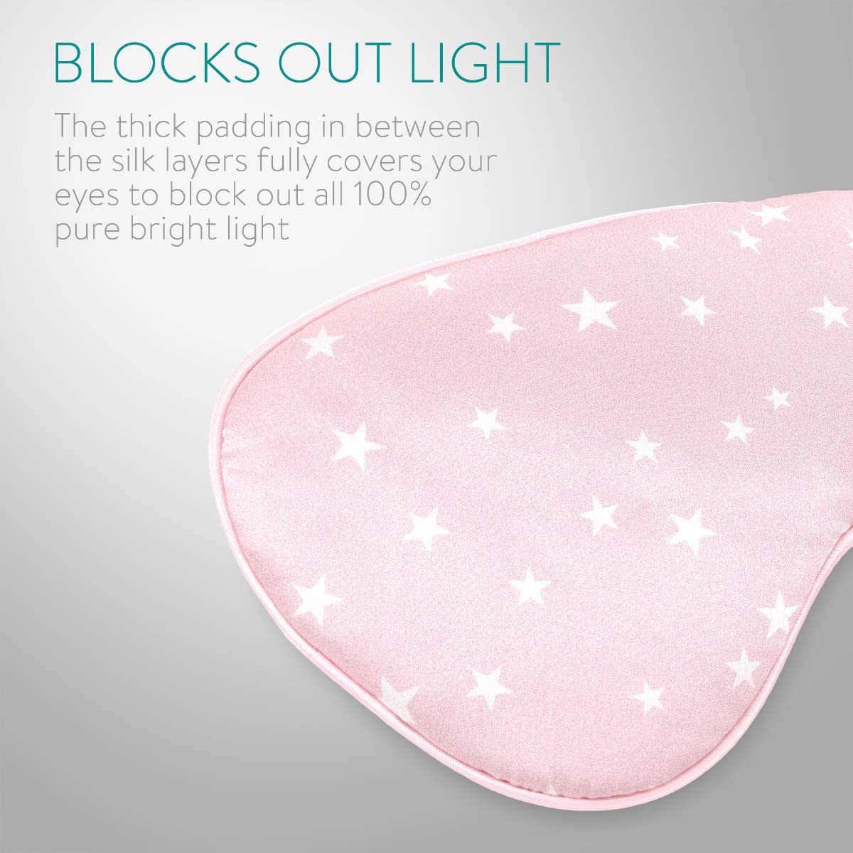 Navaris Silk Eye Mask Blindfold - Μάσκα Ύπνου / Ταξιδιού - Pink / White - 48509.04