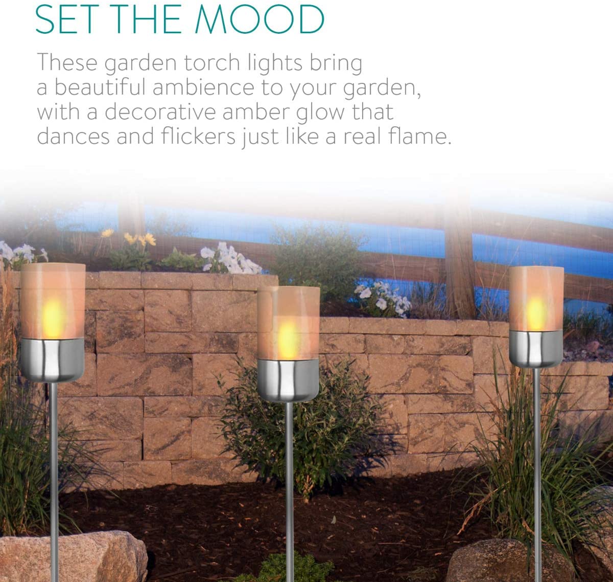 Navaris Outdoor Solar Torch Lights Διακοσμητικά Φώτα Κήπου - 47539.02