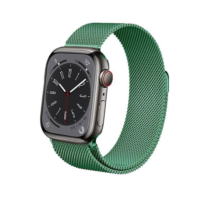Crong Λουράκι Apple Watch 4/5/6/7/8/9/10/11 - SE (1/2/3) - ULTRA (1/2/3) - 44/45/46/49mm από Ανοξείδωτο Ατσάλι - Milano Steel - Green
