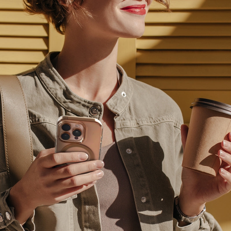 Crong iPhone 16 Pro Clear Mag Pro - Σκληρή Θήκη με MagSafe - Desert