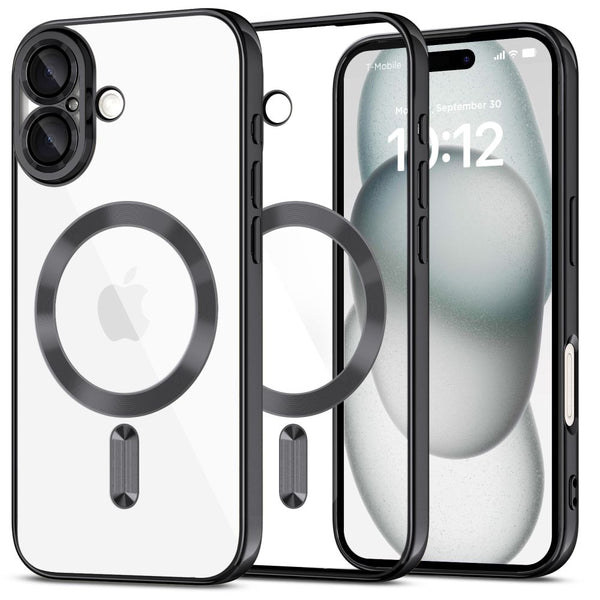 Tech - Protect iPhone 16 MagFlex Θήκη Σιλικόνης TPU με MagSafe - Διάφανη / Shiny Black