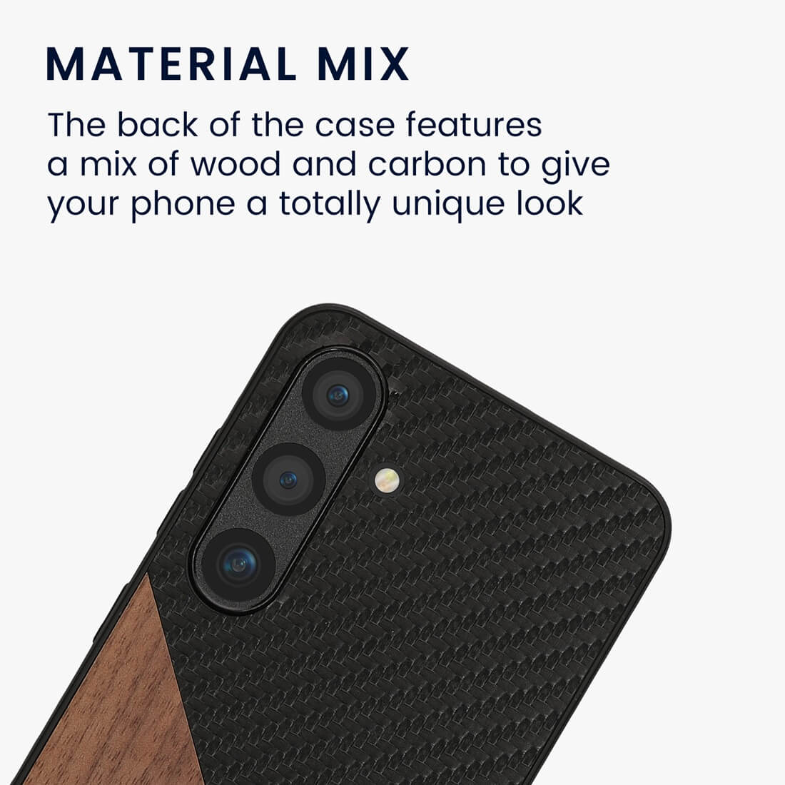 KW Samsung Galaxy S24 Θήκη από Φυσικό Ξύλο και Carbon - Dark Brown / Black