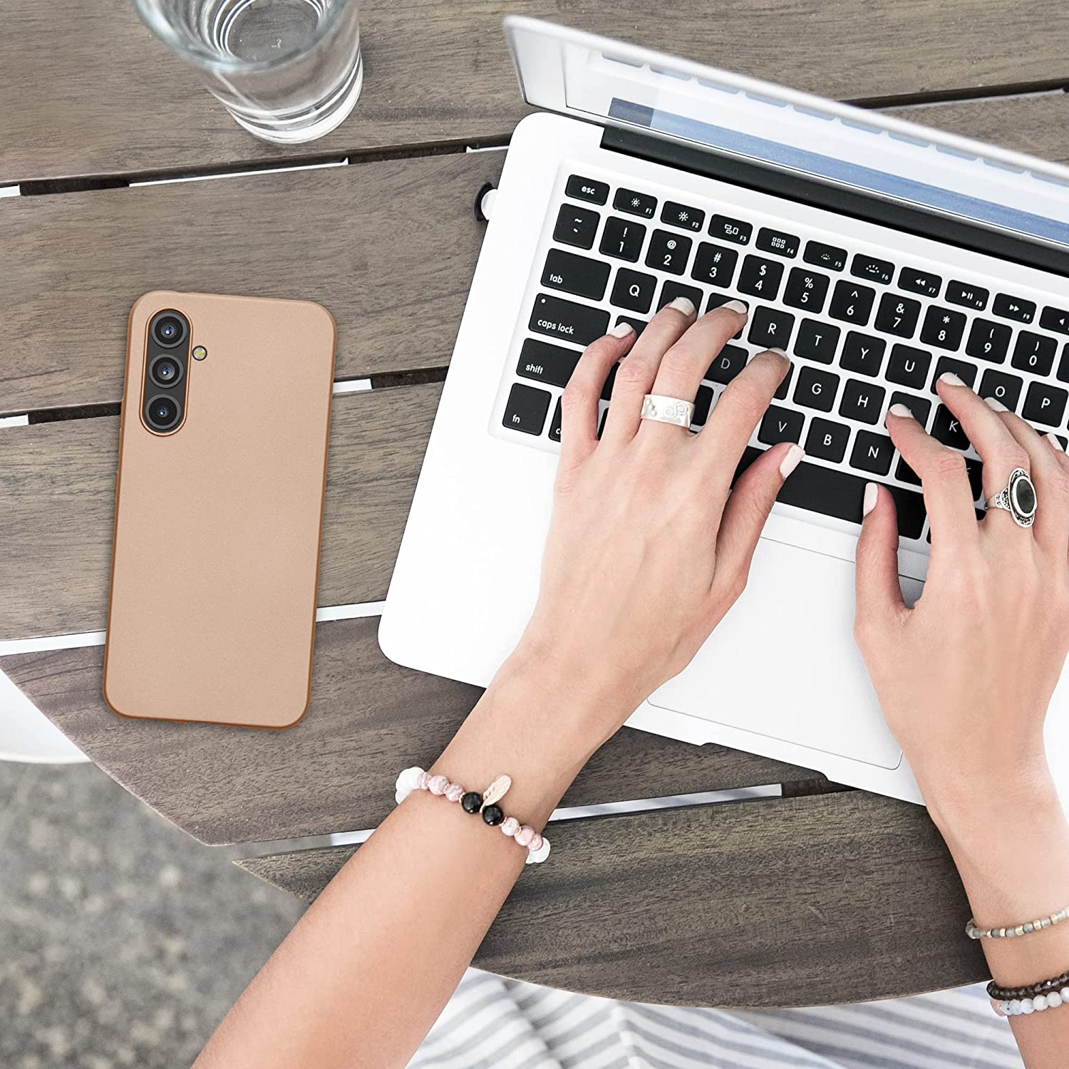 KW Samsung Galaxy A54 5G Θήκη Σιλικόνης TPU - Metallic Gold - 60797.66