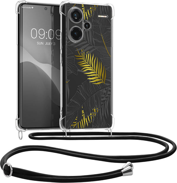 KW Xiaomi Redmi Note 13 Pro+ 5G Θήκη Σιλικόνης TPU με Λουράκι - Design Jungle - Yellow / Grey / Διάφανη
