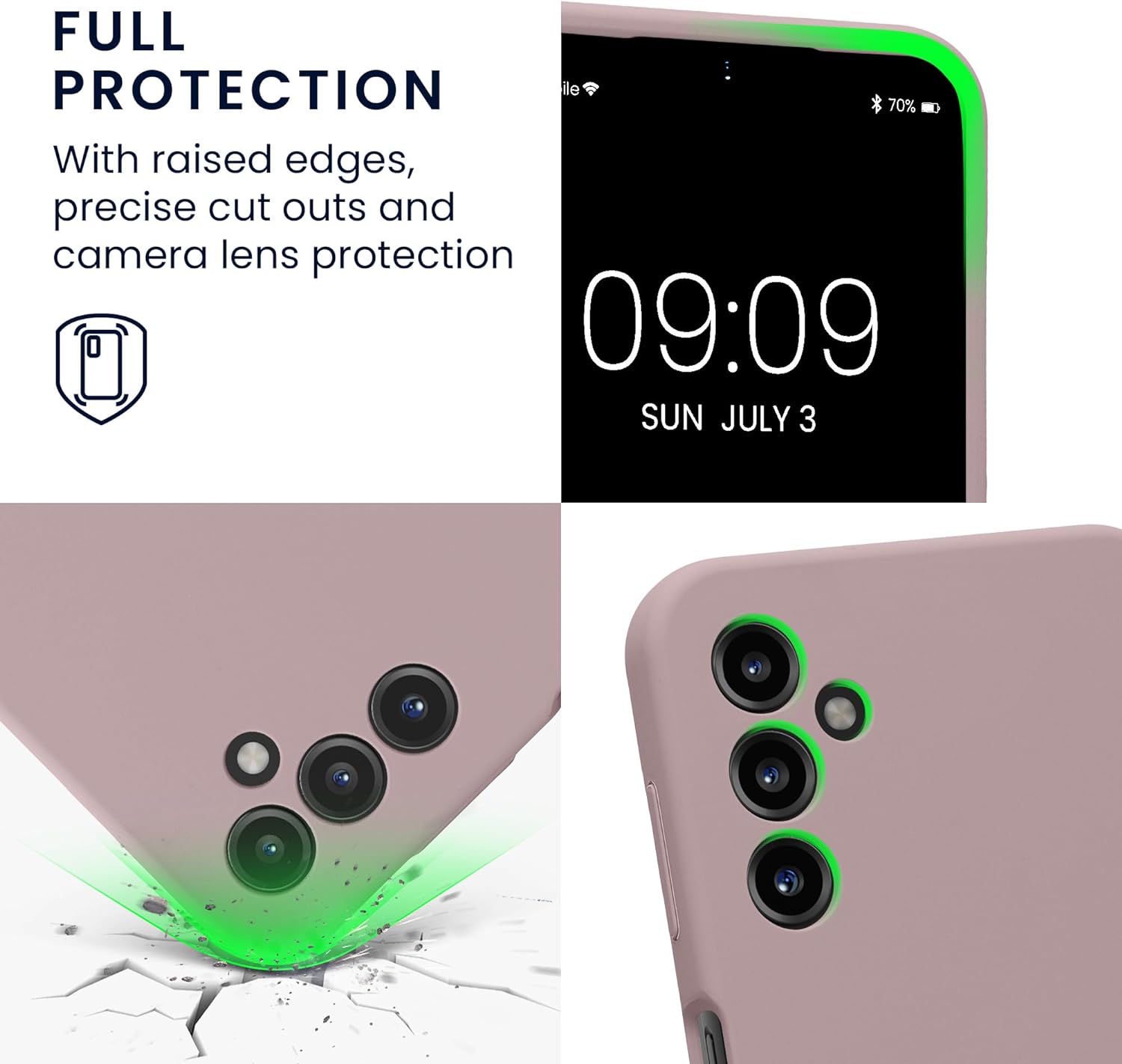 KW Samsung Galaxy A14 5G Θήκη Σιλικόνης Rubberized TPU - Nude Lilac