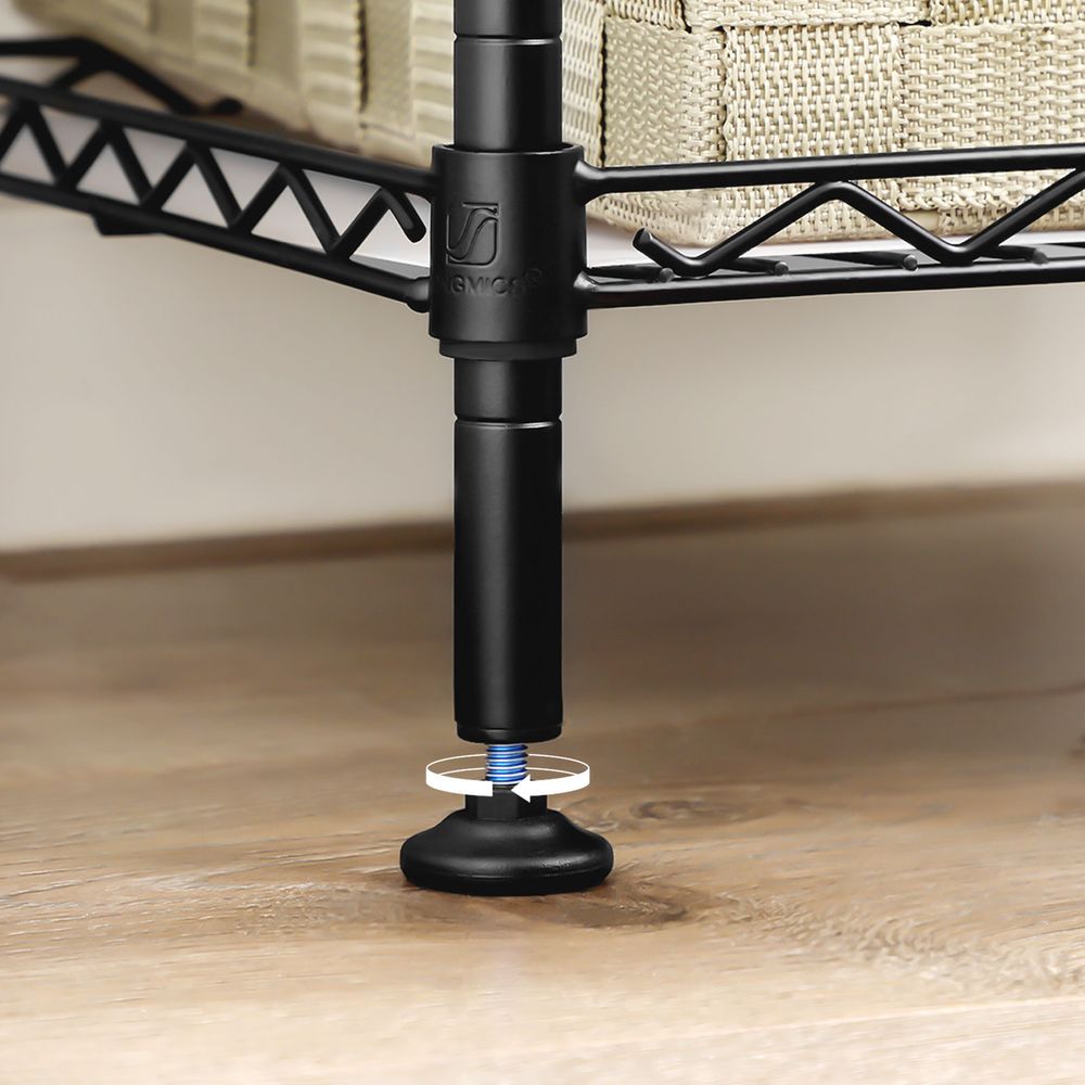 Songmics Μεταλλική Ραφιέρα με 4 Πλαστικά Ράφια - 30 x 30 x 102 cm - Black - LGR104B01