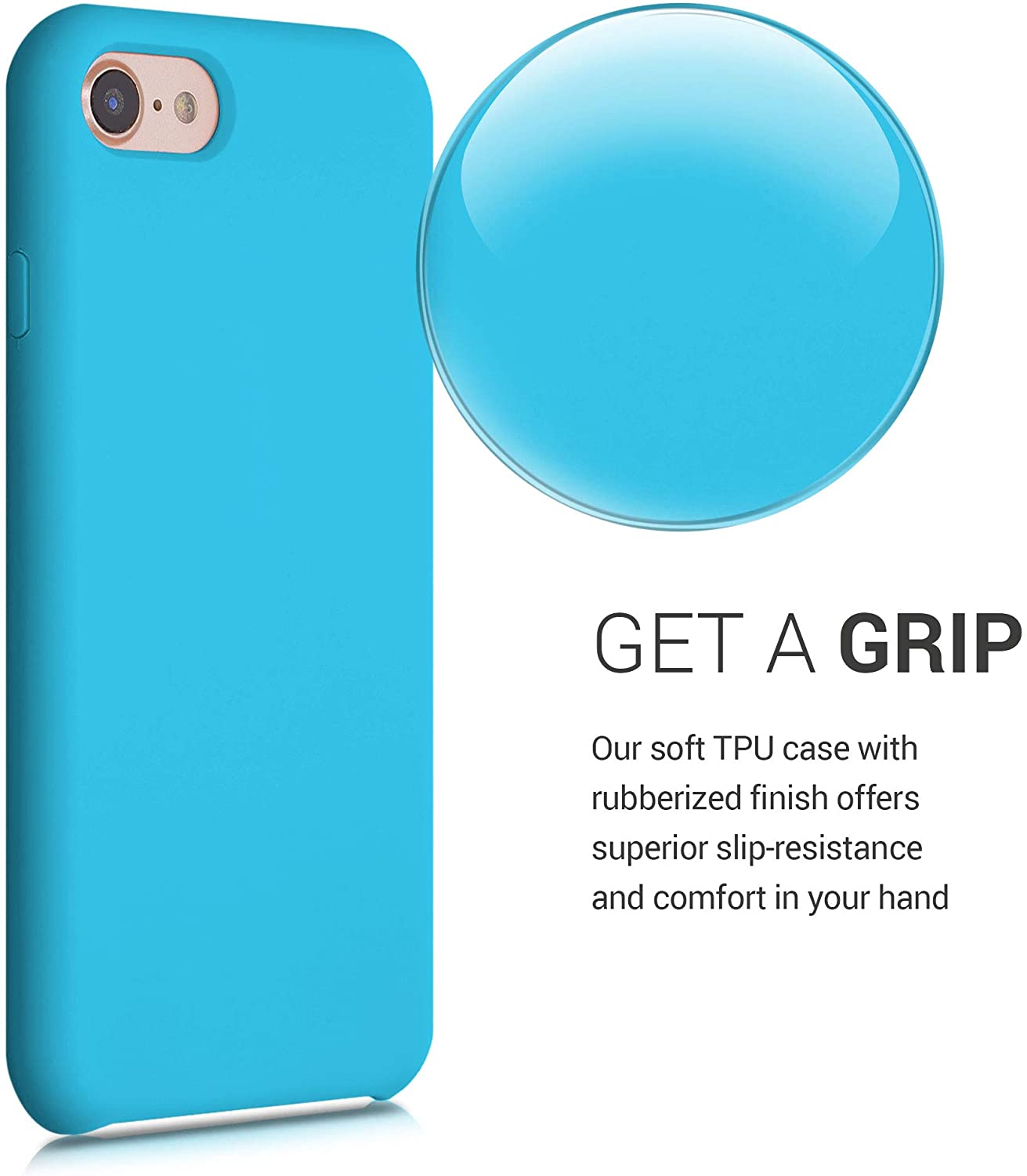 KW iPhone SE 2022 / SE 2020 / 7 / 8 Θήκη Σιλικόνης Rubber TPU - Ice Blue - 40225.205