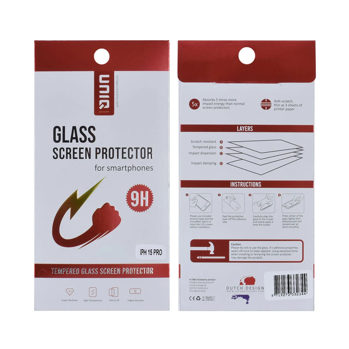 Tuniq iPhone 15 Pro - Προστασία Οθόνης - Αντιχαρακτικό Γυαλί / Tempered Glass - Διάφανο