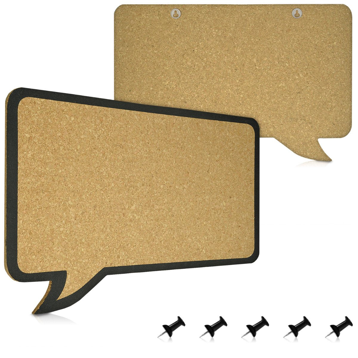 Navaris Cork Notice Board - Πίνακας Ανακοινώσεων με Πινέζες - Design Speech Bubble - Brown - Black - 41132