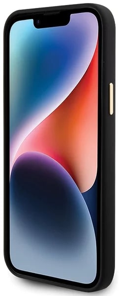 Guess iPhone 15 Silicone Logo Strass 4G Σκληρή Θήκη με Πλαίσιο Σιλικόνης - Black - GUHCP15SM4DGPK