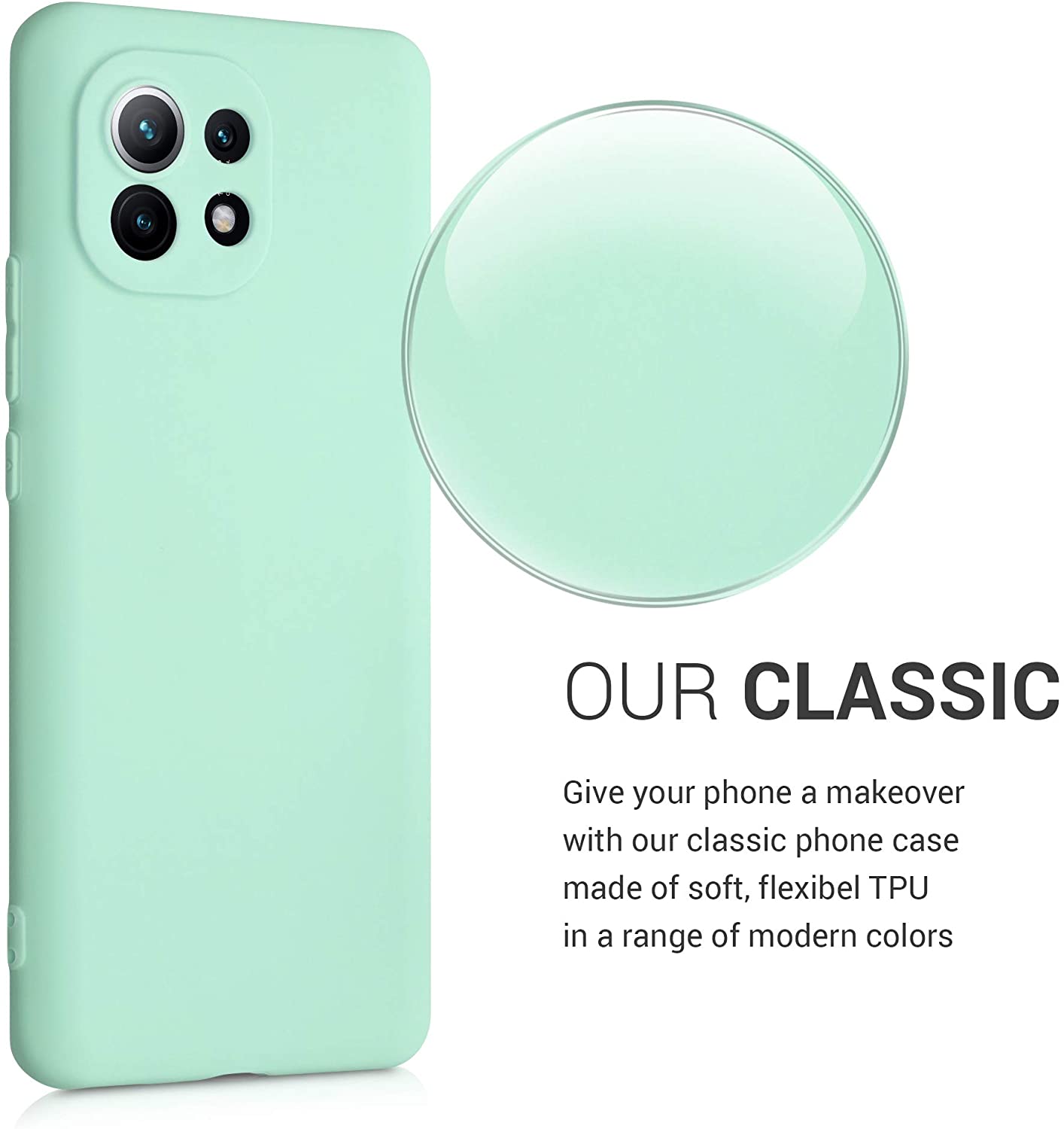 KW Xiaomi Mi 11 Θήκη Σιλικόνης TPU - Mint Green Matte - 54188.50
