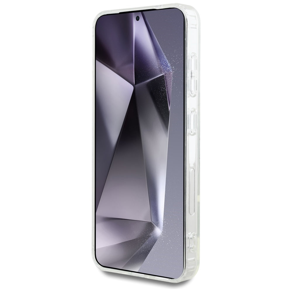 Karl Lagerfeld Samsung Galaxy S25 - Button Karl Head Printed Logo - MagSafe Σκληρή Θήκη με Πλαίσιο Σιλικόνης - White - KLHMS25SHLSKIH