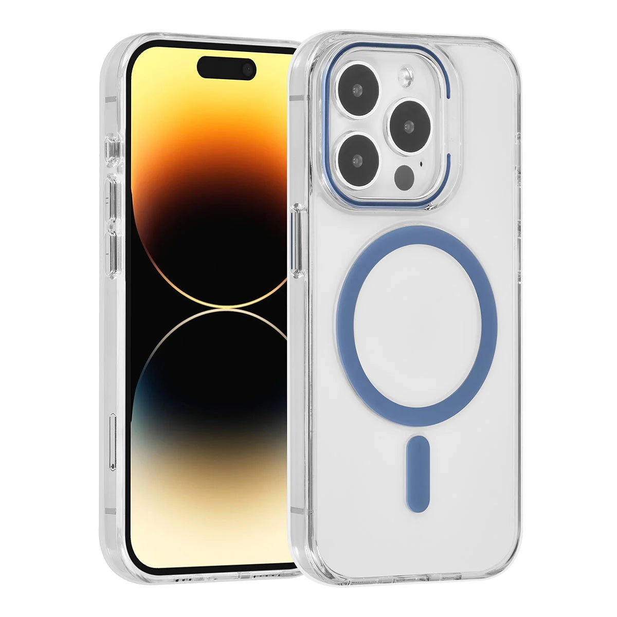 Tuniq iPhone 15 Pro - MagSafe Σκληρή Θήκη με Πλαίσιο Σιλικόνης - Διάφανη / Μπλε