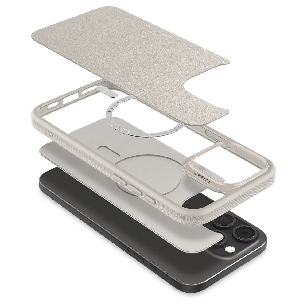 Spigen Cyrill iPhone 16 Pro Kajuk Mag Θήκη με Επένδυση Συνθετικού Δέρματος και MagSafe - Cream