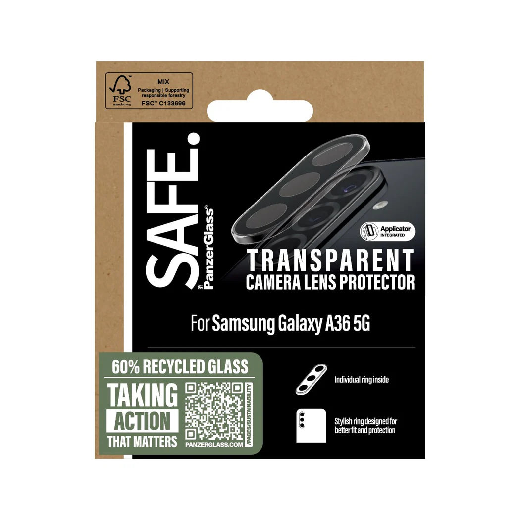 Safe by PanzerGlass Samsung Galaxy A36 5G Camera Lens Protector Αντιχαρακτικό Γυαλί για την Κάμερα - Διάφανο