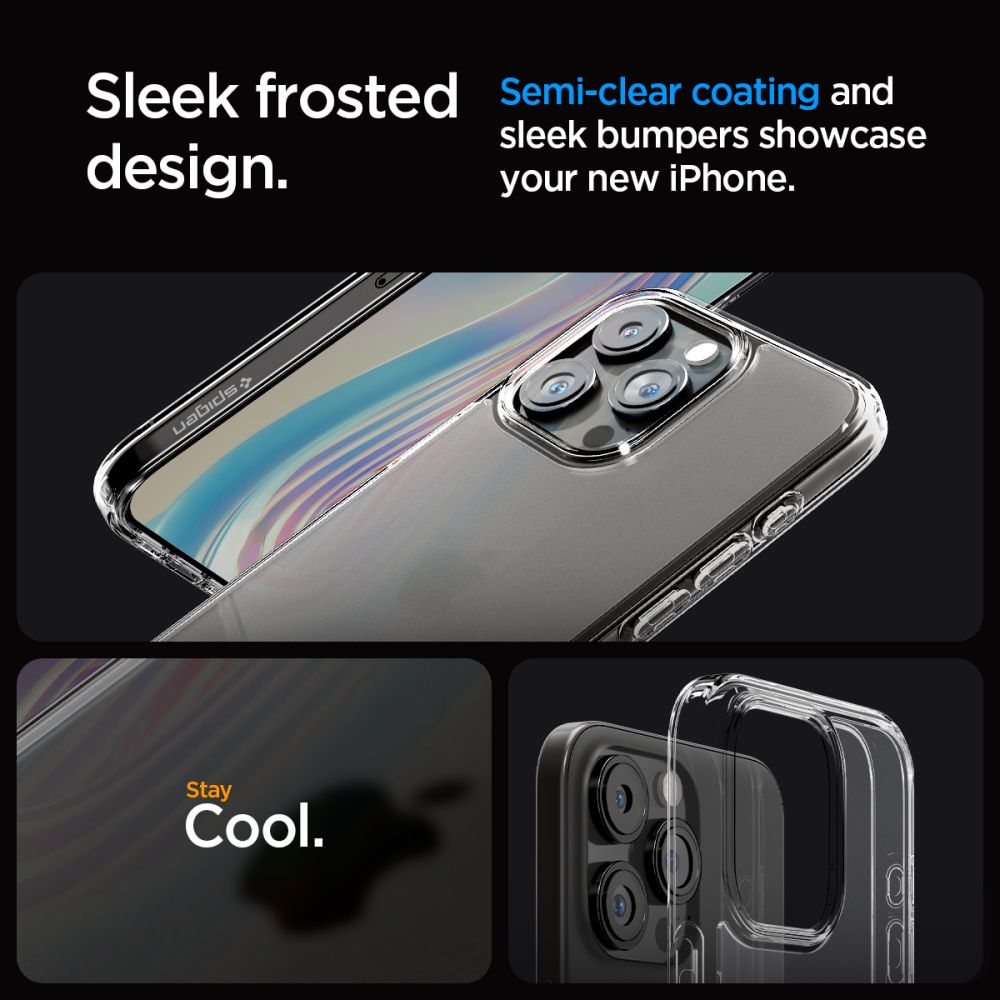 Spigen iPhone 15 Pro Ultra Hybrid Σκληρή Θήκη με Πλαίσιο Σιλικόνης - Frost Clear