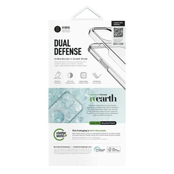 Uniq iPhone 16 Clario Eco-Friendly Σκληρή Θήκη με Πλαίσιο Σιλικόνης και MagSafe - Διάφανη