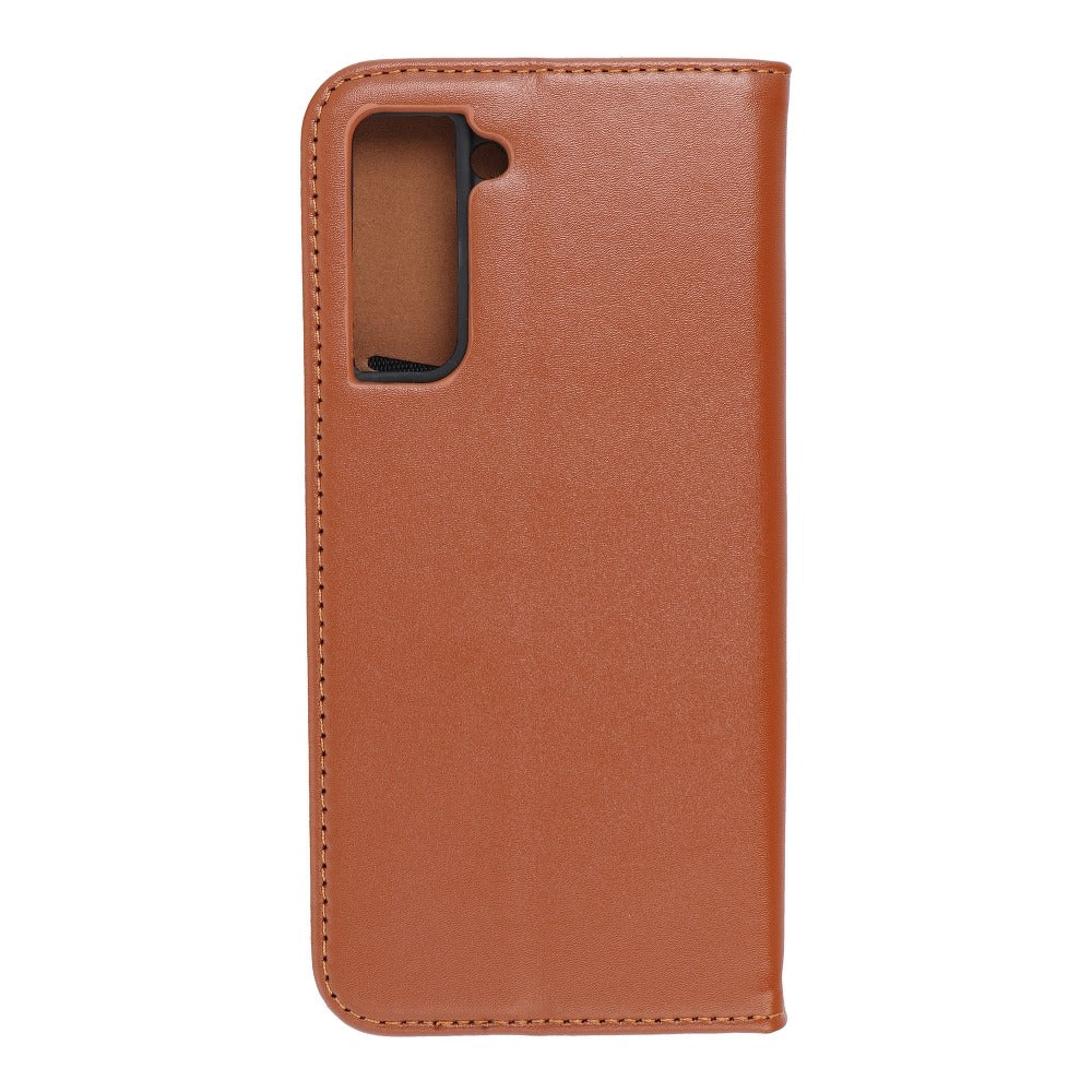 Forcell Samsung Galaxy S21 Smart Pro Θήκη Βιβλίο Stand από Γνήσιο Δέρμα - Brown