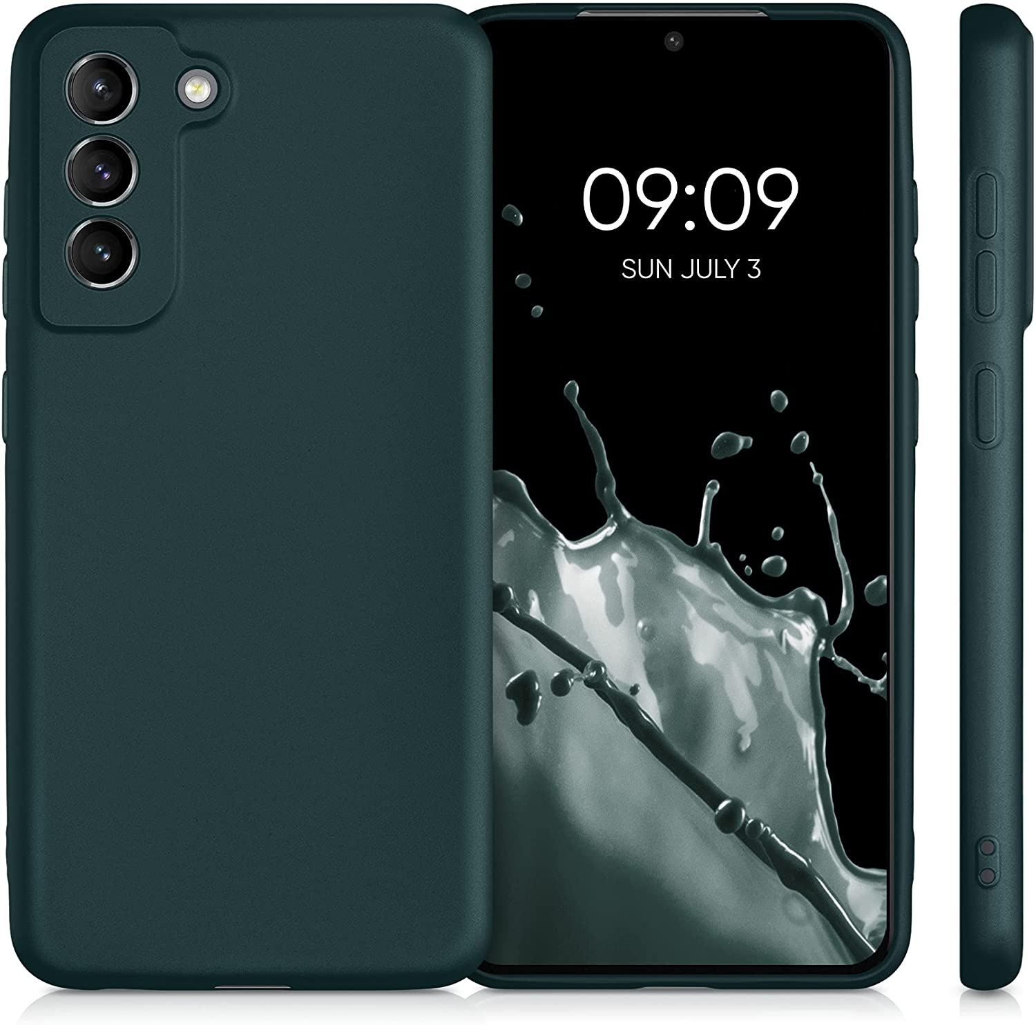 KW Samsung Galaxy S21 FE Θήκη Σιλικόνης - Metallic Petrol - 55485.14