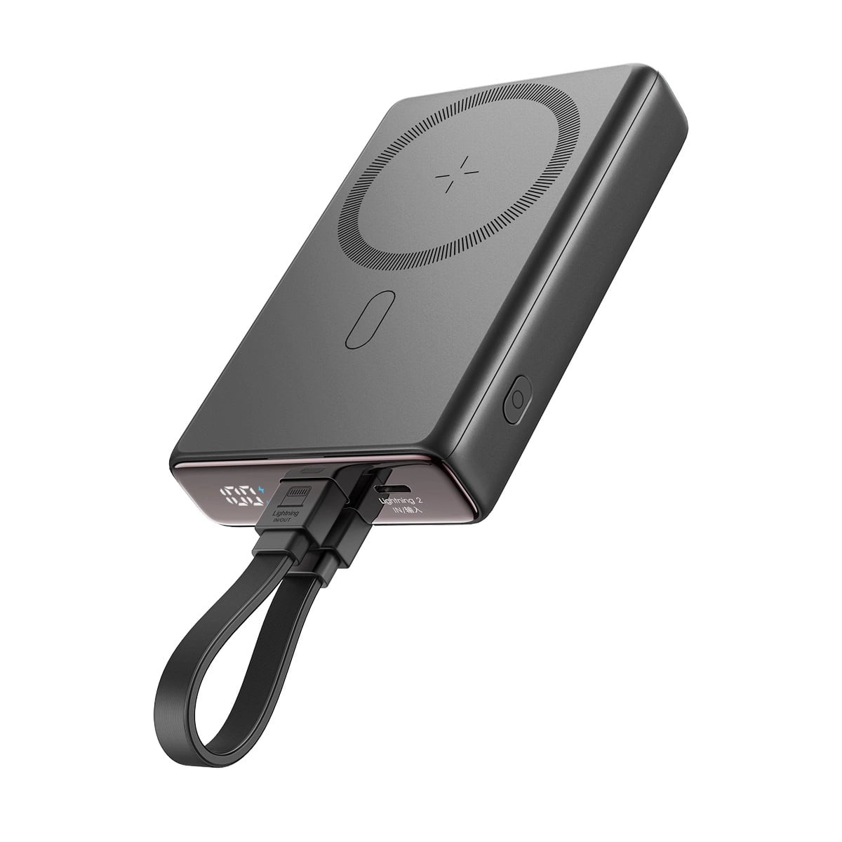Joyroom JR-PBM01 20W Ασύρματο MagSafe PowerBank 10000mAh με Καλώδιο Type-C / Lightning και Σταντ - Black