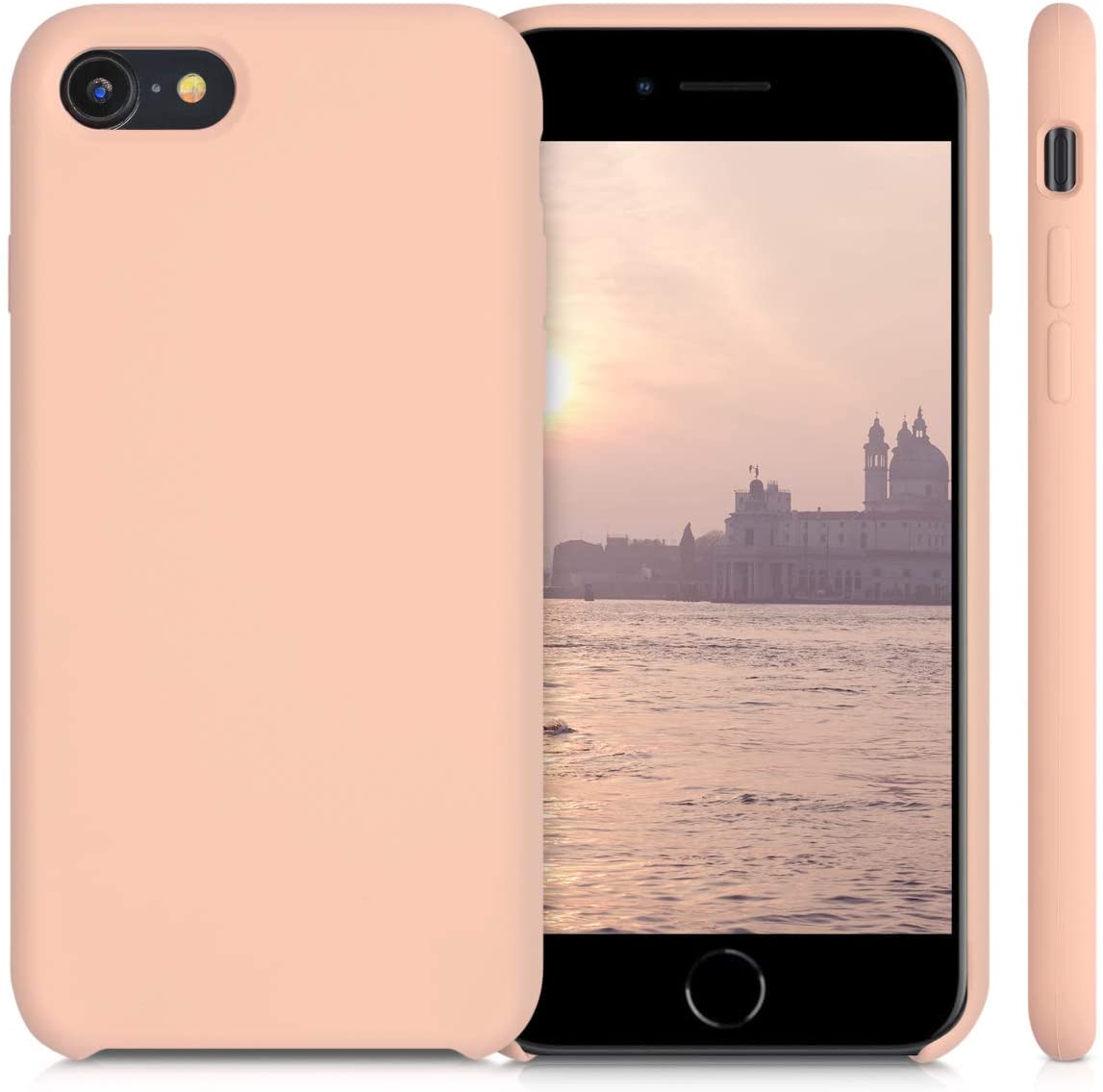 KW iPhone SE 2022 / SE 2020 / 7 / 8 Θήκη Σιλικόνης Rubber TPU - Peach Nougat - 40225.194