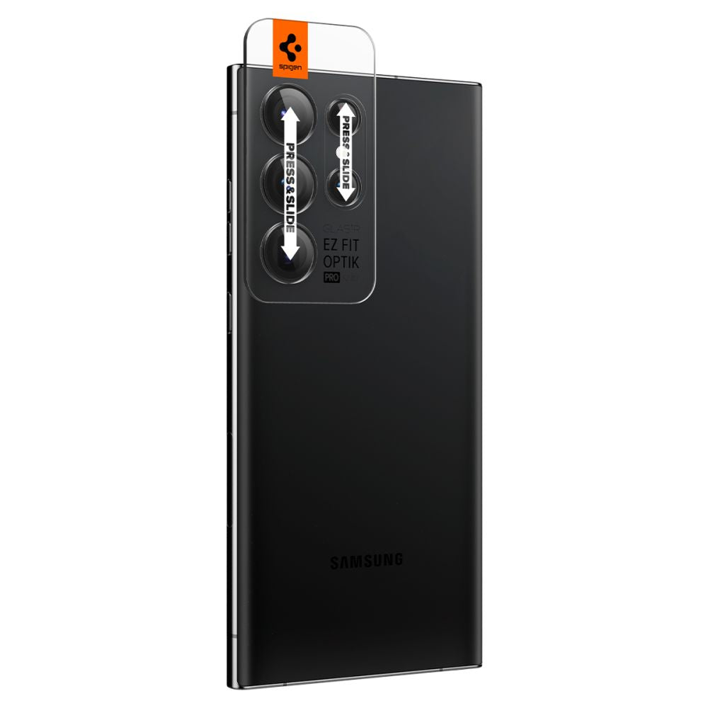 Spigen Samsung Galaxy S23 Ultra Optik.TR EZ Fit Αντιχαρακτικό Γυαλί για την Κάμερα - 2 Τεμάχια - Black