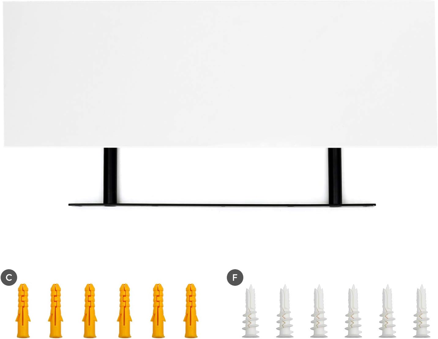 Vasagle Επιτοίχιο Ράφι - 60 x 20 x 3.8 cm - White - LWS26WT