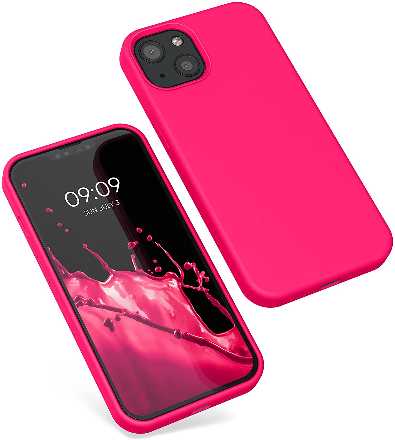 KW iPhone 13 Θήκη Σιλικόνης Rubberized TPU - Neon Pink - 55878.77